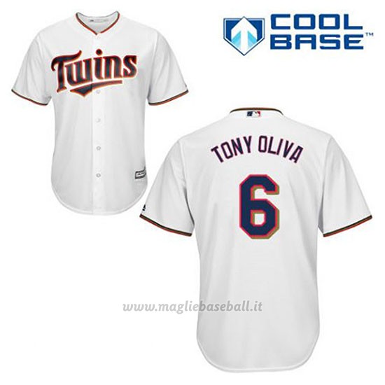 Maglia Baseball Uomo Minnesota Twins Tony Oliva 6 Bianco 1ªCool Base